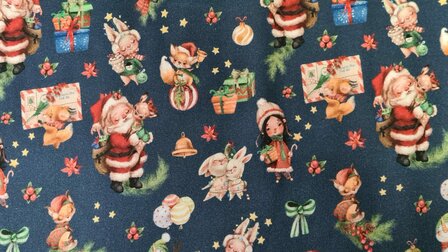 Cotton Jersey Digital Christmas Navy