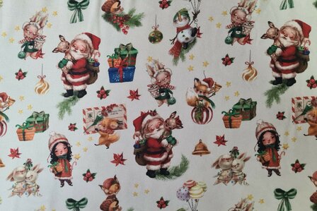 Cotton Jersey Digital Christmas Ecru