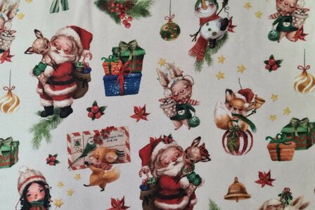 Cotton Jersey Digital Christmas Ecru