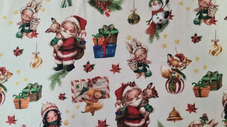 Cotton Jersey Digital Christmas Ecru