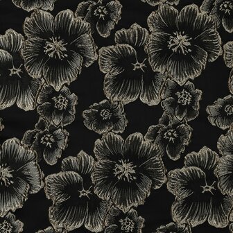 Jacquard Flowers Black/Gold