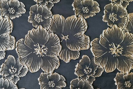 Jacquard Flowers Black/Gold