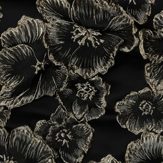 Jacquard Flowers Black/Gold