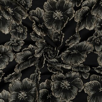Jacquard Flowers Black/Gold