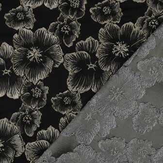 Jacquard Flowers Black/Gold