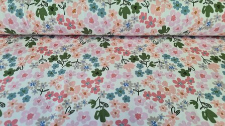 French Terry Little Flowers Off White