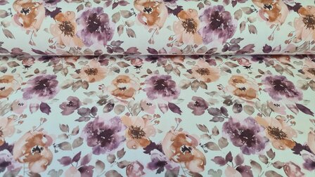 French Terry Romance Flowers Off White