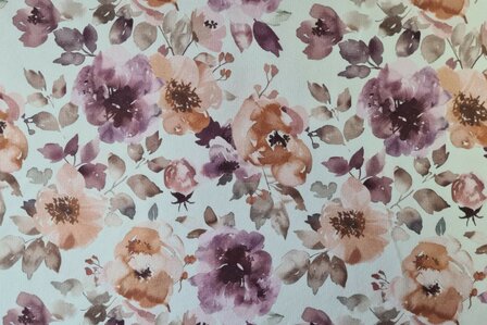 French Terry Romance Flowers Off White