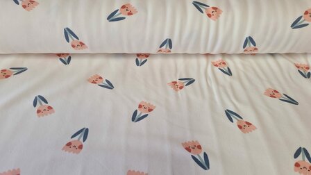 French Terry Sweet Flowers Off White