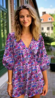 Viscose Digital Ecovero Flowers Lilac