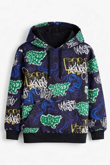 French Terry Grafiti Foil Black