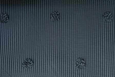 Viscose Embroidery Flowers / Stripes Navy