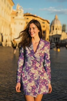 Jacquard Flowers Purple