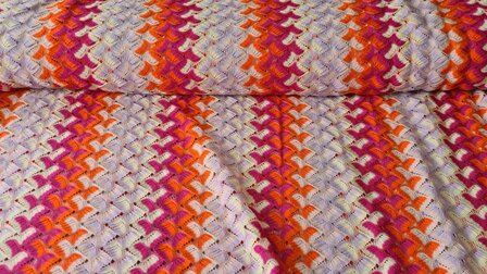 Knitted Zig Zag Multi Fuchsia