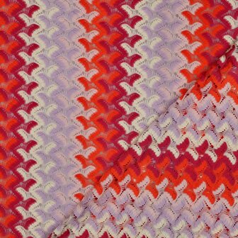 Knitted Zig Zag Multi Fuchsia