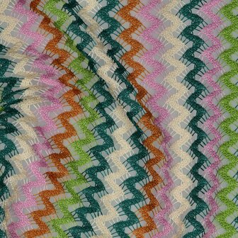 Knitted Zig Zag Multi Green