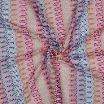 Knitted Zig Zag Shiny Coral