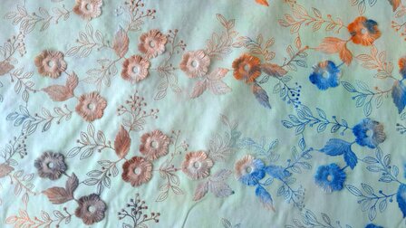 Cotton Embroidery Tie Dye Multi Mint