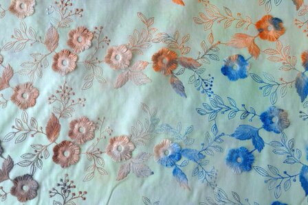 Cotton Embroidery Tie Dye Multi Mint