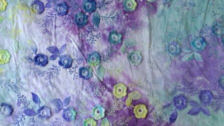 Cotton Embroidery Tie Dye Multi Lila