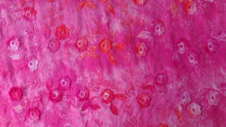 Cotton Embroidery Tie Dye Fuchsia