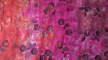 Cotton Embroidery Tie Dye Multi Magenta