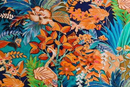 Viscose Jersey Jardin Multi-Blue