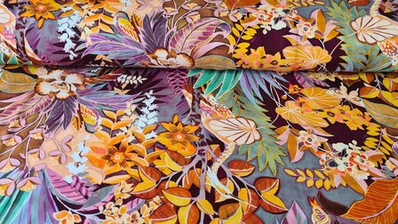 Viscose Jersey Jardin Multi-Mauve