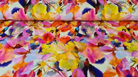 Viscose Jersey Flowers Multi