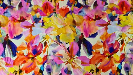 Viscose Jersey Flowers Multi