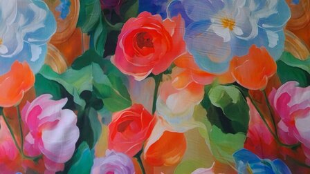 Viscose Digital Flowers Multi