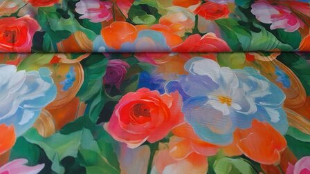 Viscose Digital Flowers Multi