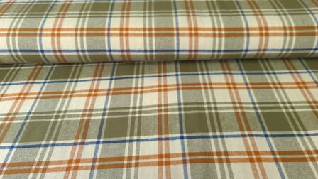 Cotton Flannel Check Green
