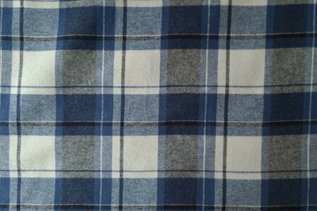Cotton Flannel Check Jeans Blue