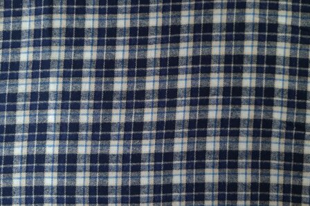 Cotton Flannel Check Navy