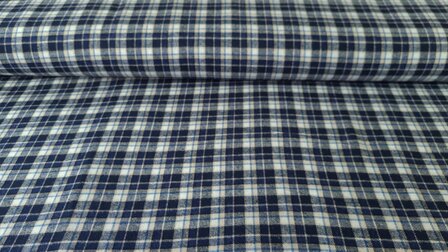 Cotton Flannel Check Navy