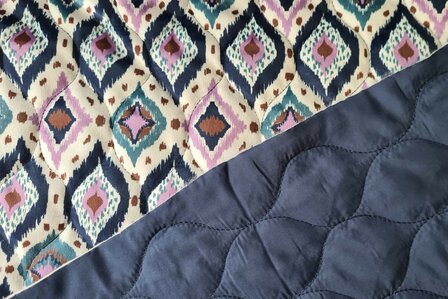 Double Stepped Velvet Navy/Lilac