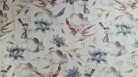 Organic Cotton Jersey Fairies Mauve