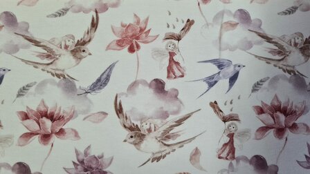 Organic Cotton Jersey Fairies Nude