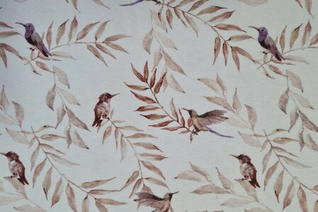 Organic Cotton Jersey Twigs &amp; Birds