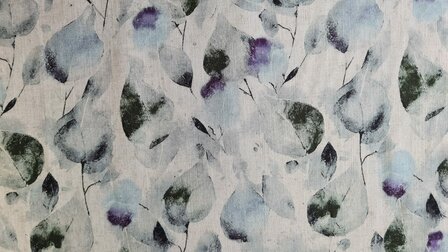 Viscose Linnen Leaves Lilac