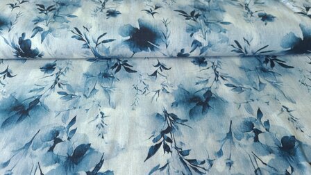 Viscose Linnen Twigs Blue