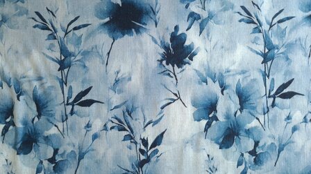 Viscose Linnen Twigs Blue
