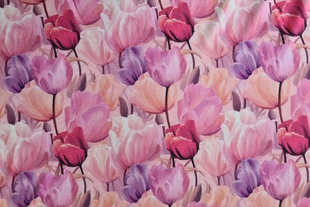 Bamboo Jersey Tulips Blush