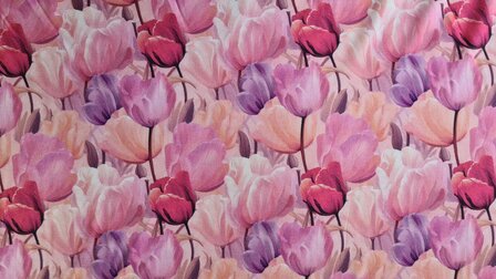 Bamboo Jersey Tulips Blush
