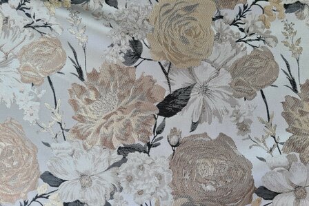 Jacquard Flower Silver/Beige