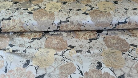Jacquard Flower Silver/Beige