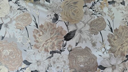 Jacquard Flower Silver/Beige