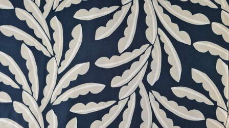 Viscose Stretch Satin Leaf Navy