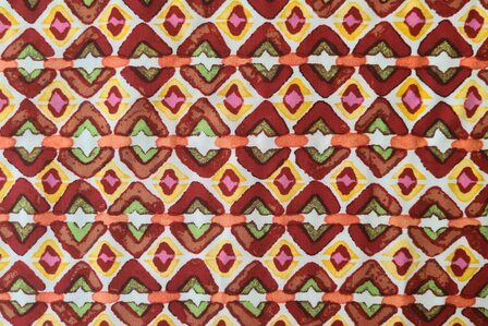 Viscose Poplin Abstract Red